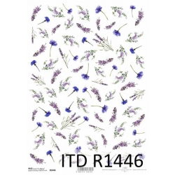 Papier ryżowy A4 R1446 , drobne kwiaty, chabry